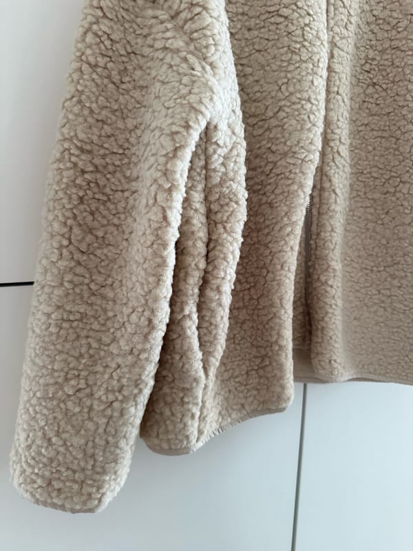 oversize Teddy Jacke Creme beige Damen – Einheitsgröße – Bild 2 von 3