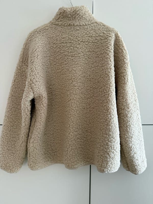 oversize Teddy Jacke Creme beige Damen – Einheitsgröße – Bild 3 von 3