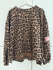 Leo Oversize Sweater Baumwolle Damen – Einheitsgröße – Hellbraun