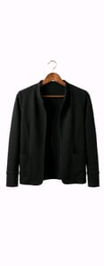 Damen Schwarzer offener Blazer mit Stehkragen und Taschen Laura Tocelli Gr. L schwarz