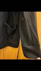 Damen Schwarzer offener Blazer mit Stehkragen und Taschen Laura Tocelli Gr. L schwarz – Bild 3 von 5