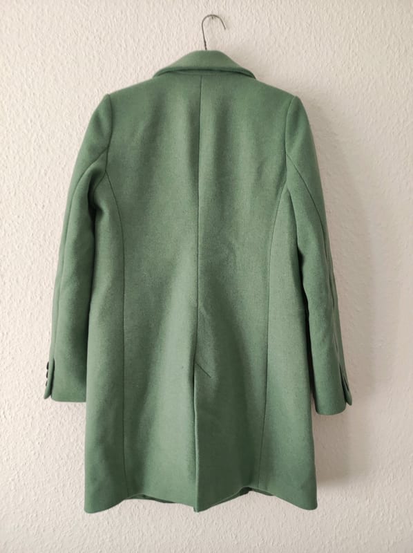 Damen Grüner Mantel, doppelreihig, knielang – Bild 6 von 6
