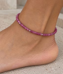 Damen Pinkfarbenen Erdbeerquarz mit silberfarbenen Akzenten – Silber/Rosa