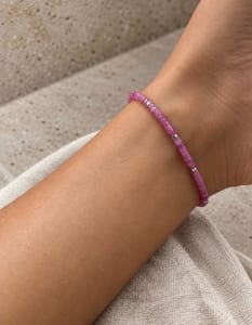 Damen Pinkfarbenen Erdbeerquarz mit silberfarbenen Akzenten – Silber/Rosa – Bild 3 von 4
