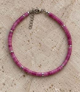 Damen Pinkfarbenen Erdbeerquarz mit silberfarbenen Akzenten – Silber/Rosa – Bild 4 von 4