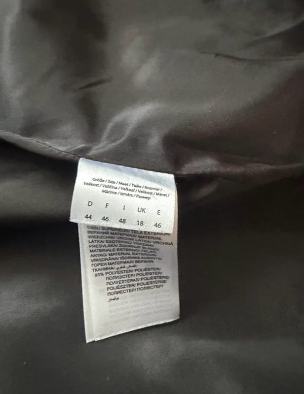 Damen Schwarzer Doppelreiher-Mantel mit breitem Kragen – Größe 44 – Bild 4 von 7