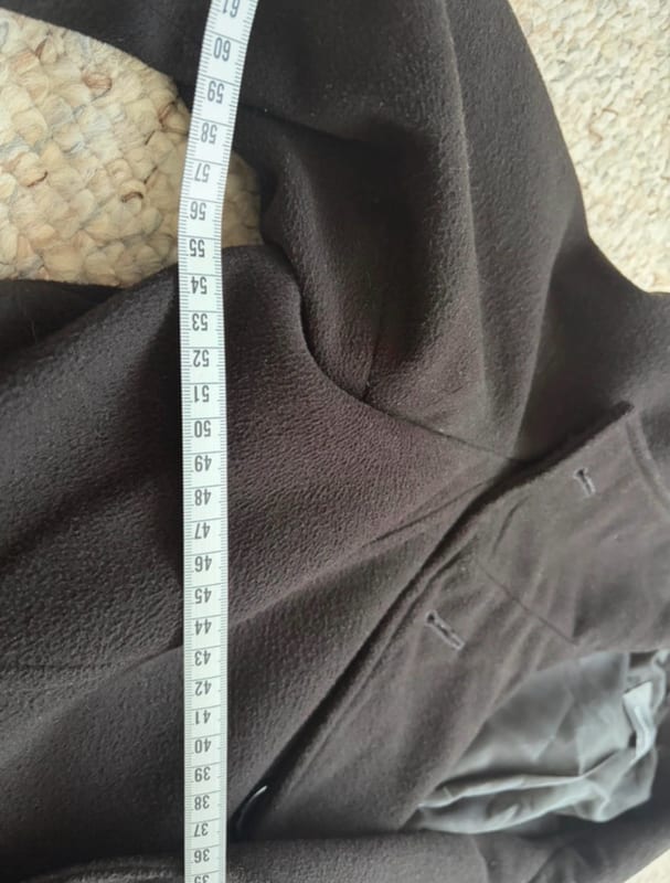 Damen Schwarzer Doppelreiher-Mantel mit breitem Kragen – Größe 44 – Bild 6 von 7