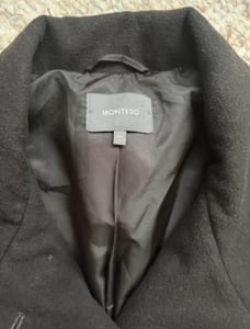 Damen Schwarzer Doppelreiher-Mantel mit breitem Kragen – Größe 44 – Bild 2 von 7