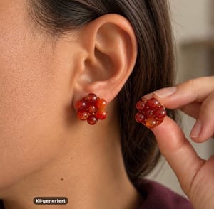 Damen Wie eine kleine Blüte aus Naturstein: Rubi Bloom – Rot/Gold