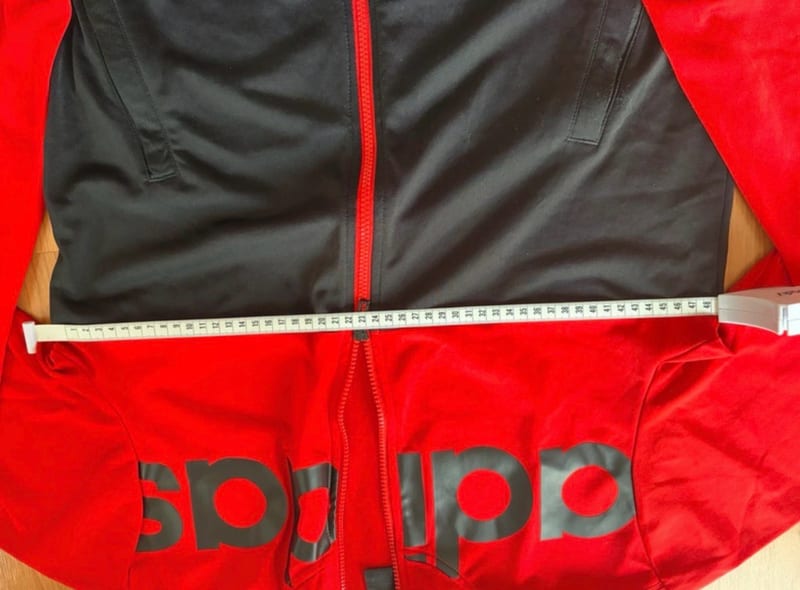 Herren Trainingsanzug Jacke und Hose – Rot/Schwarz mit Streifen – Größe M/L – Bild 5 von 8
