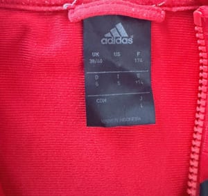 Herren Trainingsanzug Jacke und Hose – Rot/Schwarz mit Streifen – Größe M/L – Bild 6 von 8