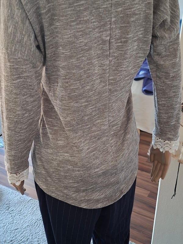 Damen Pullover long-sleeved T-shirt grau Herbst Business Freizeit – Größe 36 – Grau/Schwarz – Bild 4 von 7