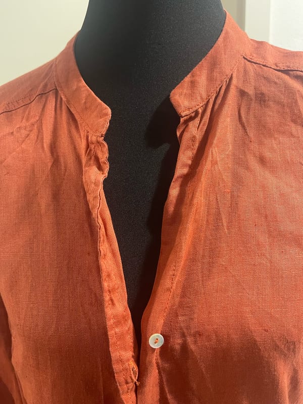 Damen Lange Bluse Leinen – Größe 36 – Terrakotta – Bild 2 von 5