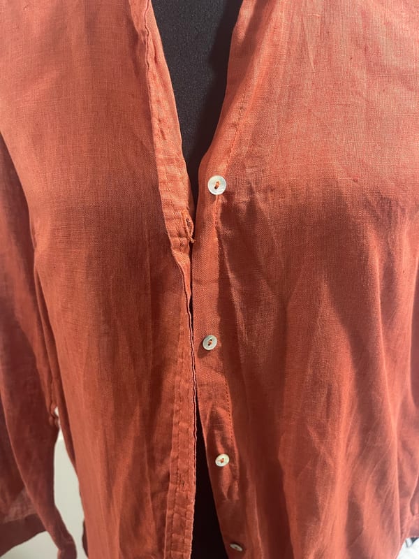 Damen Lange Bluse Leinen – Größe 36 – Terrakotta – Bild 3 von 5