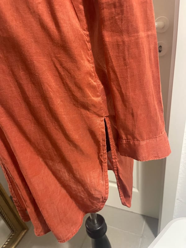 Damen Lange Bluse Leinen – Größe 36 – Terrakotta – Bild 4 von 5