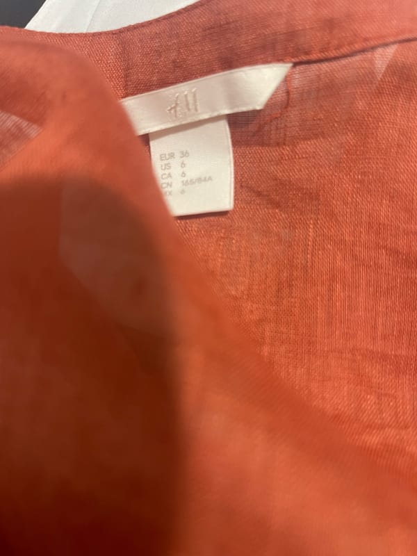 Damen Lange Bluse Leinen – Größe 36 – Terrakotta – Bild 5 von 5