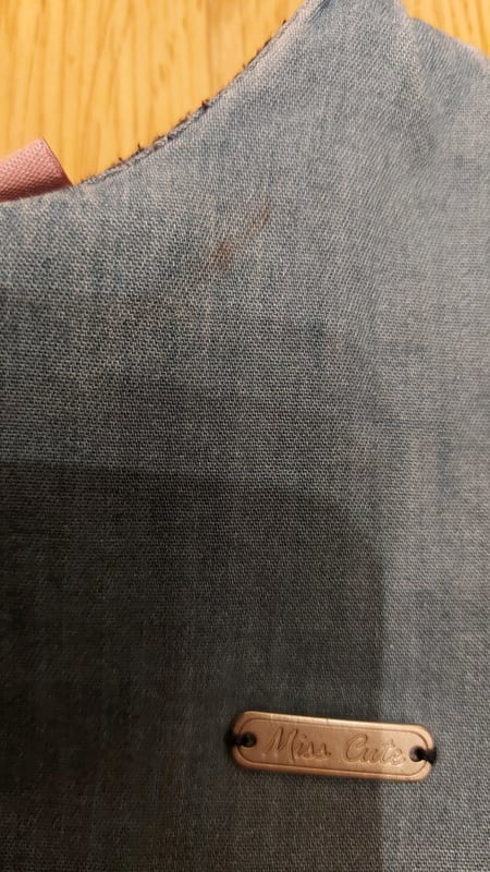 Mädchen Jeanskleid mit Waldtier-Motiven, langarm – Größe 92 – Blau – Bild 3 von 3