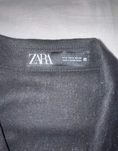Damen ZARA Hemdjacke / Leichtes Kleider-Jackett in Schwarz mit Gürtel Größe S – Bild 3 von 3