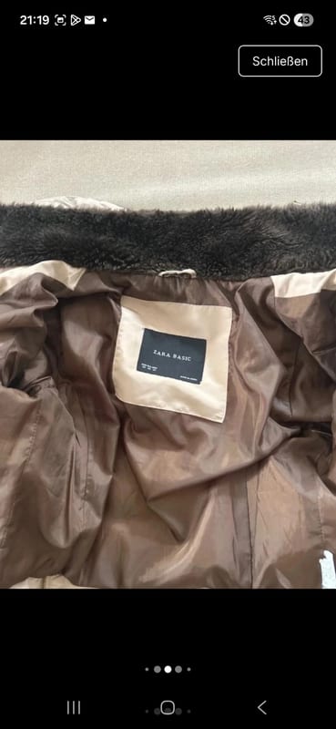 Damen Tolle Winterjacke neuwertig beige von Zara – Größe 34 – Bild 5 von 12