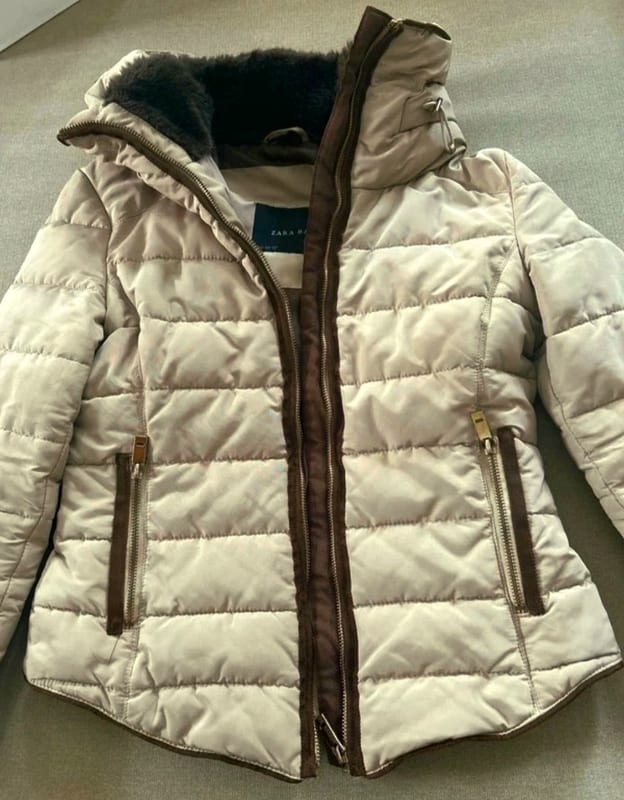 Damen Tolle Winterjacke neuwertig beige von Zara – Größe 34 – Bild 8 von 12