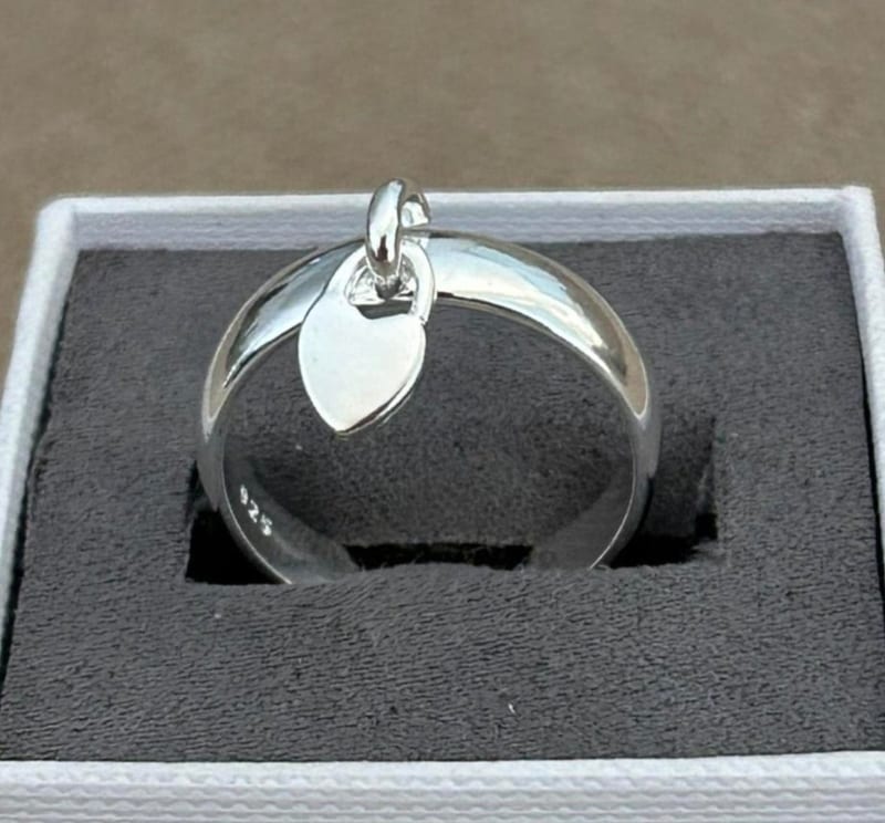 Damen Ring mit Herzanhänger echt Silber – Bild 2 von 9