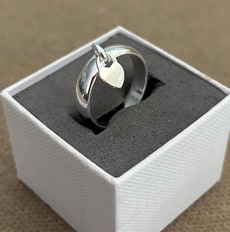 Damen Ring mit Herzanhänger echt Silber – Bild 9 von 9