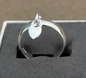 Damen Ring mit Herzanhänger echt Silber – Bild 6 von 9