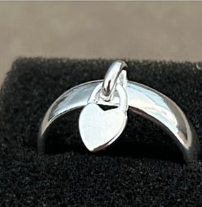 Damen Ring mit Herzanhänger echt Silber – Bild 7 von 9
