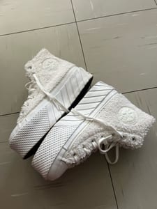 Damen Hohe Sneaker mit Teddyfell und Plateausohle – Größe 38 – Weiß