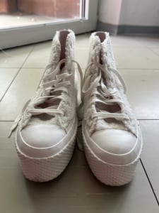 Damen Hohe Sneaker mit Teddyfell und Plateausohle – Größe 38 – Weiß – Bild 3 von 9