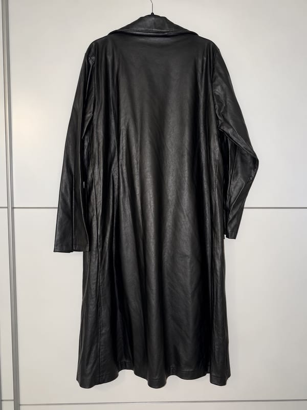 Damen Leder Mantel schwarz – Größe M/L – Bild 3 von 3