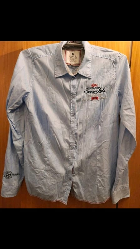Herren Hellblaue Langarmhemd mit Stickerei am Brustbereich Soccx Hemd Gr. XXL – Bild 2 von 7