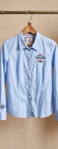 Herren Hellblaue Langarmhemd mit Stickerei am Brustbereich Soccx Hemd Gr. XXL