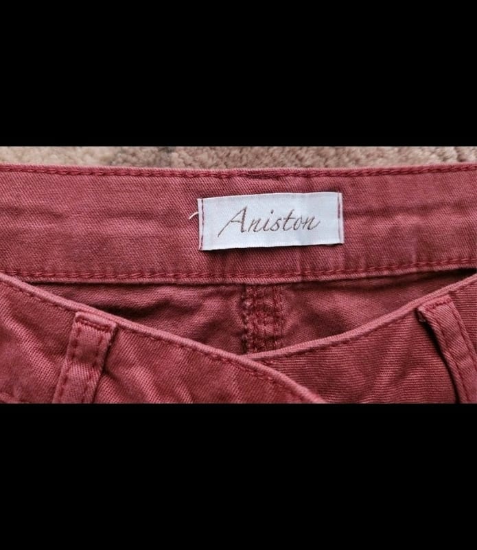 Damenhose Altrosa Slim Fit mit Reißverschluss am Saum Modern Jeans Hose ca Gr.34 – Bild 6 von 6