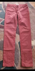 Damenhose Altrosa Slim Fit mit Reißverschluss am Saum Modern Jeans Hose ca Gr.34 – Bild 2 von 6