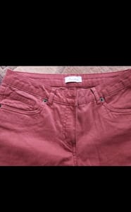 Damenhose Altrosa Slim Fit mit Reißverschluss am Saum Modern Jeans Hose ca Gr.34 – Bild 5 von 6