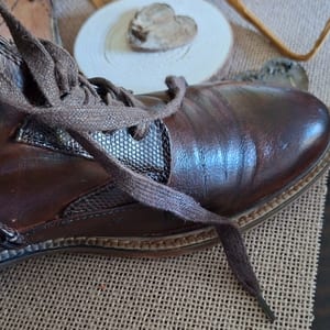Herrenschuh 41 braun Boots Knöchelhoch Reißverschluss Schnürung Herbst – Größe 41 – Bild 6 von 12