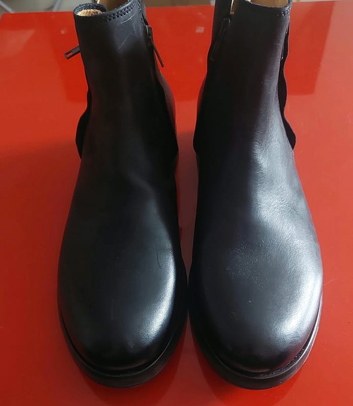 Neu Sansibar Herren Stiefelette Leder Schwarz EU 43 mit Reißverschluss – Größe 43