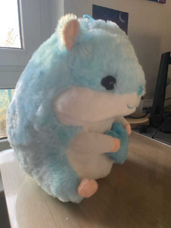 Plüsch-Hamster hellblau mit Herz – Kuscheltier – Bild 3 von 5
