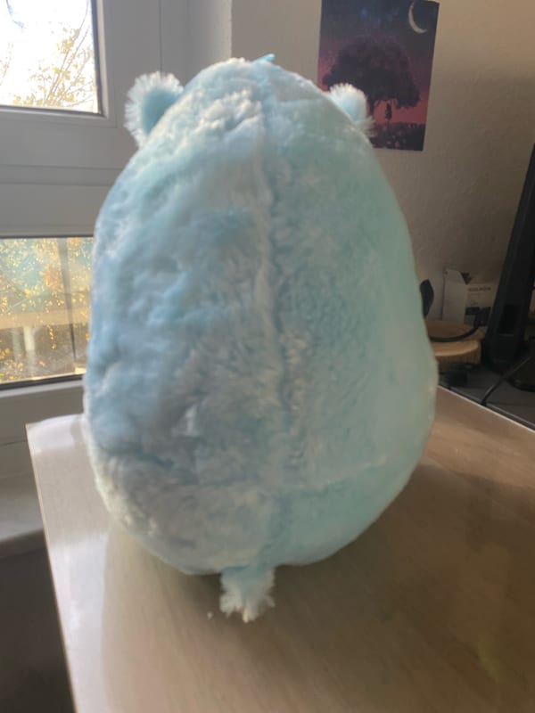 Plüsch-Hamster hellblau mit Herz – Kuscheltier – Bild 4 von 5