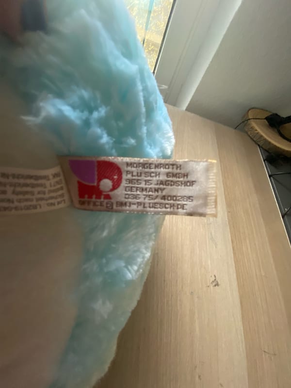 Plüsch-Hamster hellblau mit Herz – Kuscheltier – Bild 5 von 5