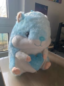 Plüsch-Hamster hellblau mit Herz – Kuscheltier