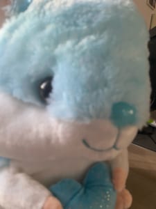 Plüsch-Hamster hellblau mit Herz – Kuscheltier – Bild 2 von 5