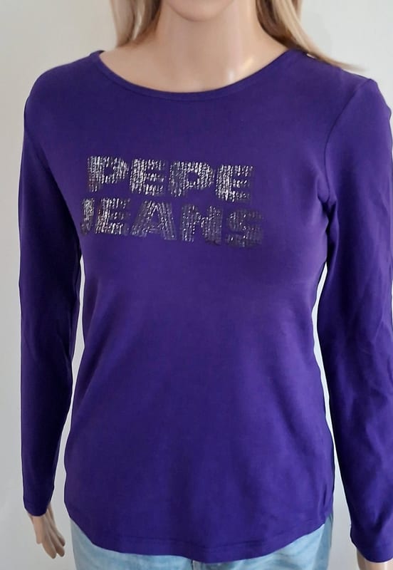Pepe Jeans longsleeve Damen Teeanger lila Stretch figurbetont Größe 38/M – Lia – Bild 2 von 8