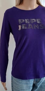 Pepe Jeans longsleeve Damen Teeanger lila Stretch figurbetont Größe 38/M – Lia – Bild 4 von 8