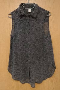Damen Ärmellose Bluse mit Punktmuster, schwarz-weiß – Größe S