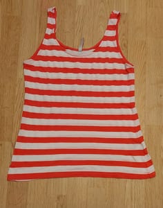 Damen Tanktop gestreift rot-weiß – Größe M