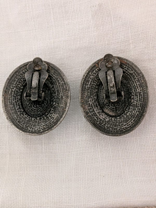 Vintage Damen Ohrclips silber türkis Boho – Bild 3 von 3