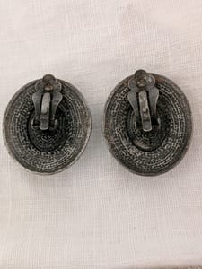 Vintage Damen Ohrclips silber türkis Boho – Bild 3 von 3