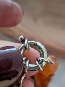 Vintage Damen Naturbernstein Kette ungeschliffen – Braun/Orange – Bild 6 von 6
